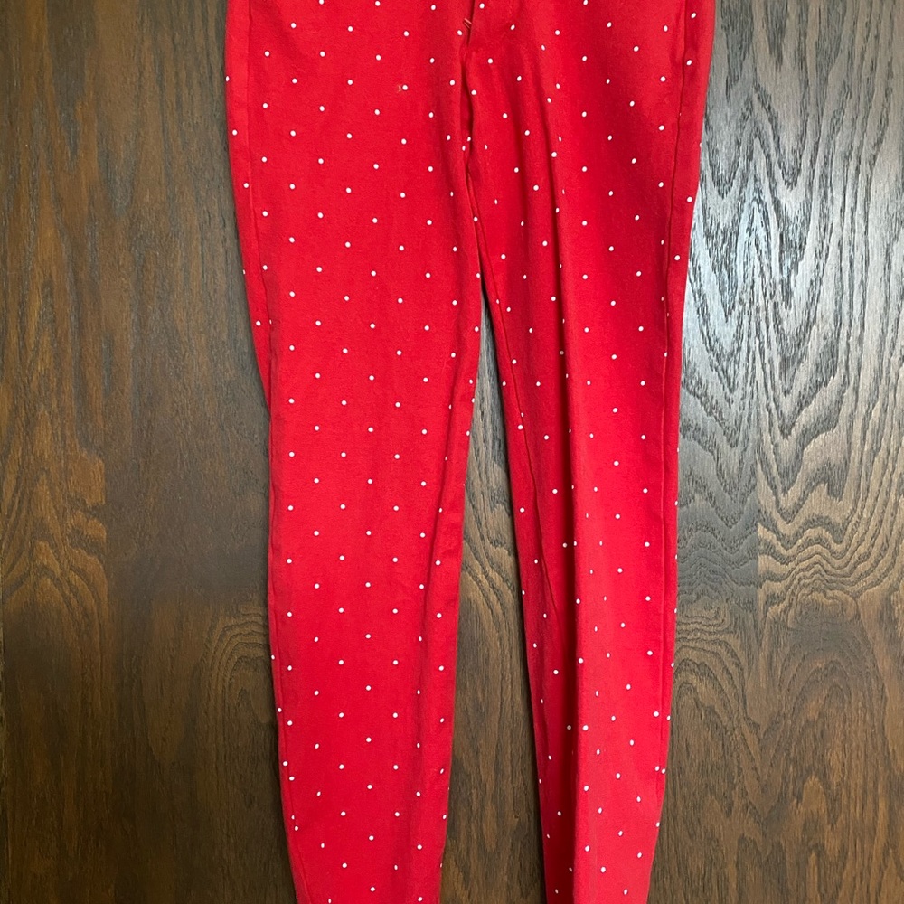 Old navy pixie pants red white polka dot